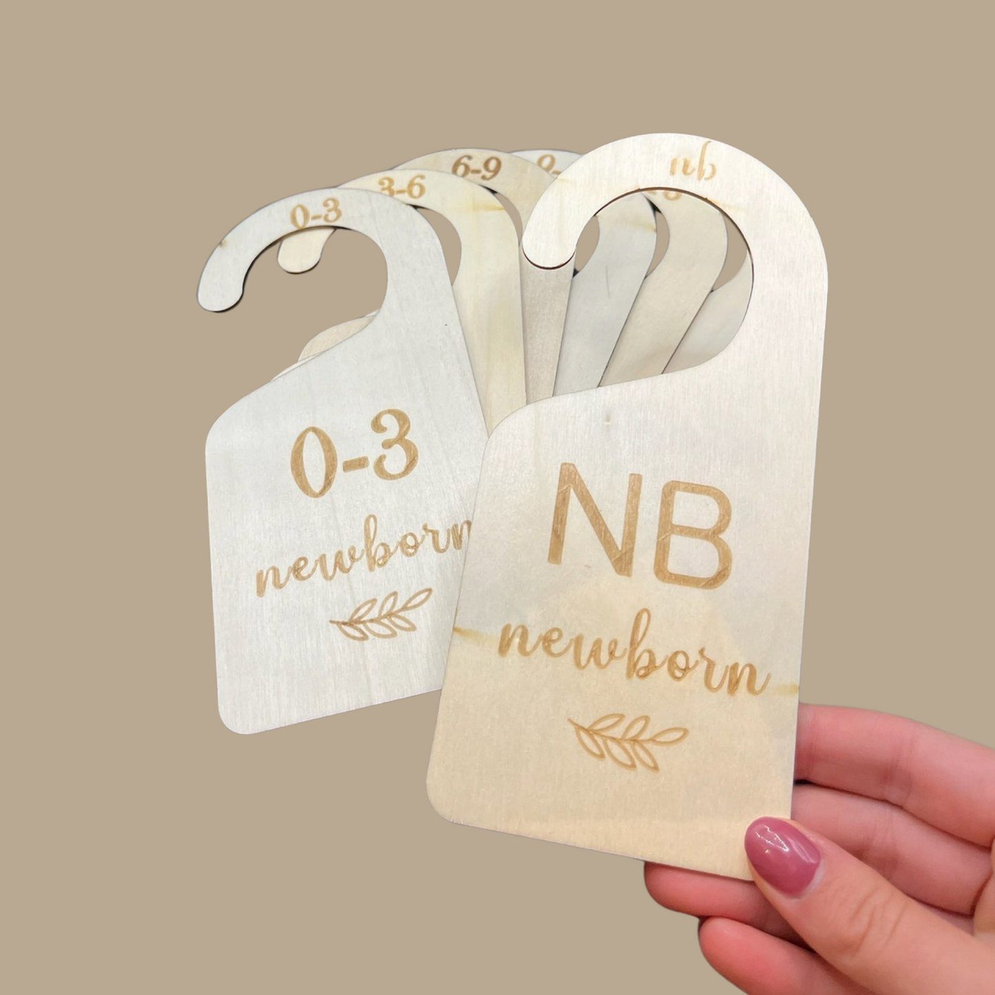 Houten maatbordjes baby