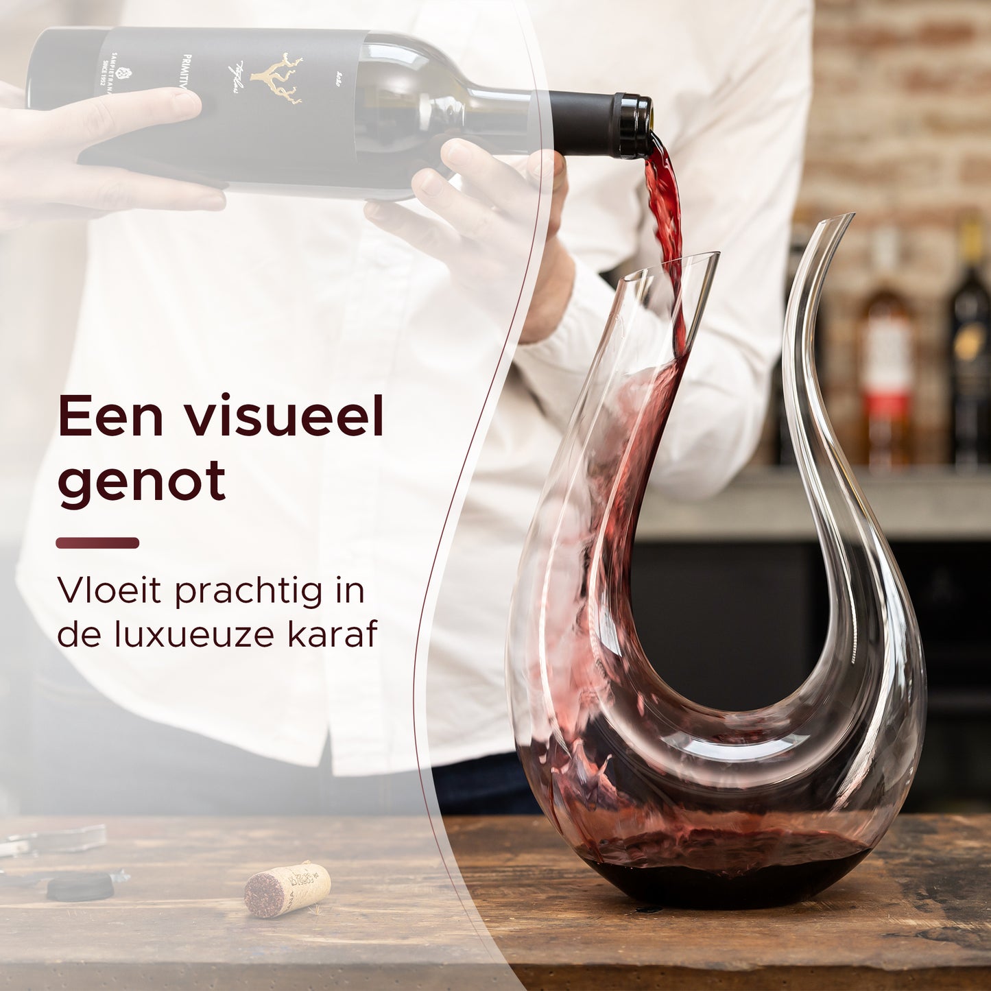 Decanteer karaf u-vorm